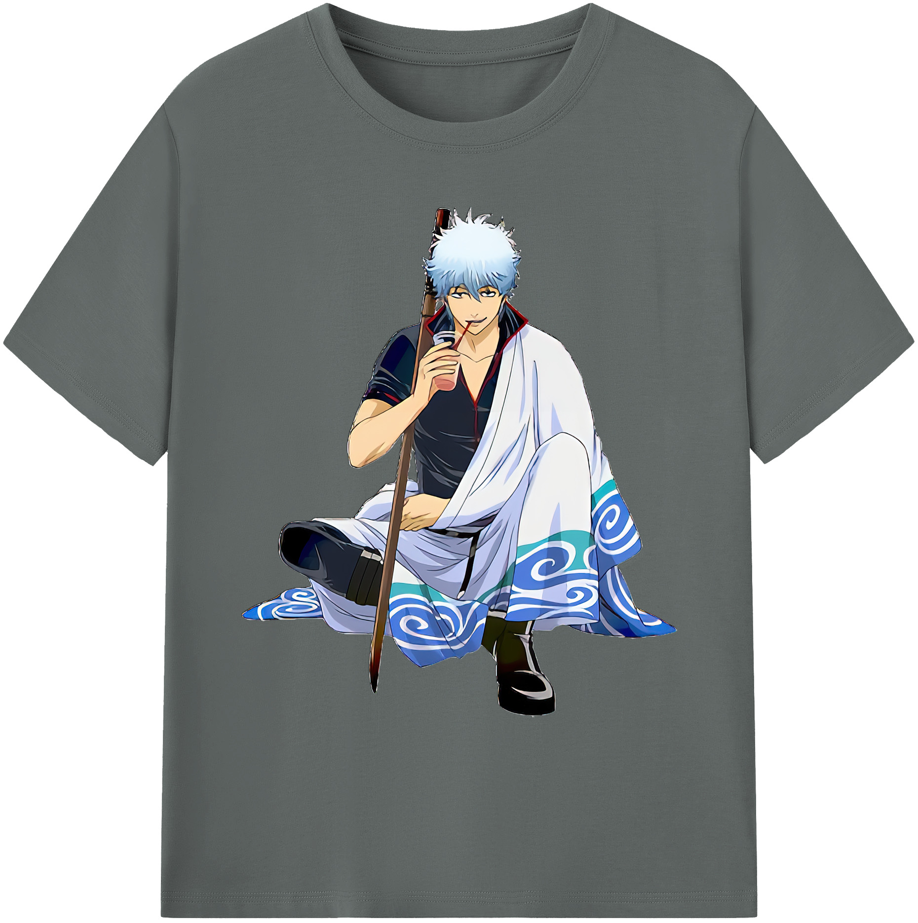 （画像用） ぎんたま 坂田銀時（さかたぎんとき） 神楽 志村新八（しむら しんぱち） GINTAMA Sakata Gintoki Kagura Shimura Shinpachi 綿100％ メンズ半袖Tシャツ｜肌触りやわらか＆通気性